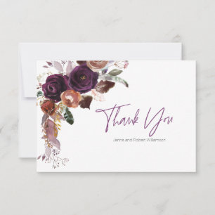 Cartes de remerciement personnalisées à motif flor