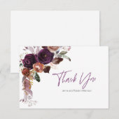 Cartes de remerciement personnalisées à motif flor (Devant / Derrière)