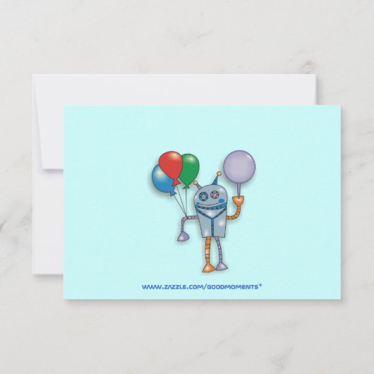 Cartes de remerciement personnalisées de robot bri (Dos)