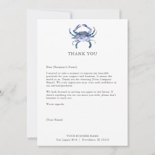 Cartes de remerciement personnalisées pour le crab