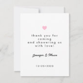 Cartes de remerciement photo de baby shower modern (Dos)