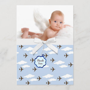 Cartes de remerciement photo de bébé garçon aux av