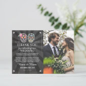 Cartes de remerciement photo de crânes Halloween g (Debout devant)