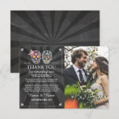 Cartes de remerciement photo de crânes Halloween g (Devant / Derrière)