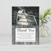 Cartes de remerciement photo de mariage rustique (Debout devant)