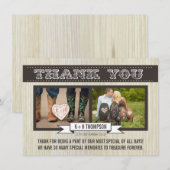 Cartes de remerciement photo de mariage western vi (Devant / Derrière)
