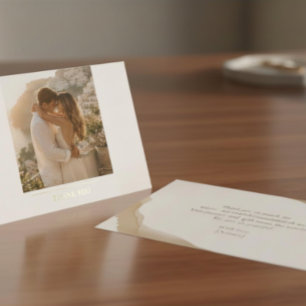 Cartes de remerciement photo or élégantes personna