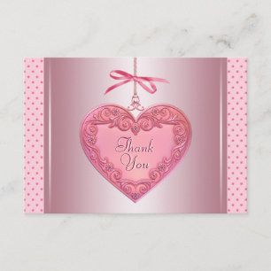 Cartes de Remerciement Pink Heart