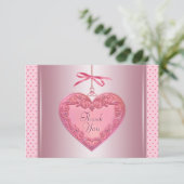 Cartes de Remerciement Pink Heart (Debout devant)