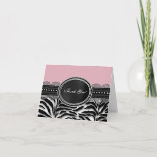 Cartes de remerciement Pink Zebra