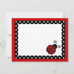 Cartes de remerciement plates à motif de coccinell