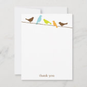 Cartes de remerciement plates avec oiseaux sur un  (Devant)