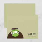 Cartes de remerciement plates - Monstre de Franken (Devant / Derrière)