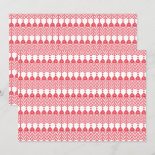 Cartes de remerciement plates Ornement rouge É
