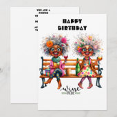 Cartes de remerciement plates pour dames du vin or (Devant / Derrière)