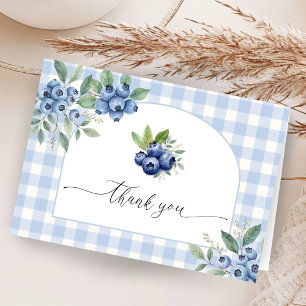 Cartes de remerciement pliées pour Baby Shower Blu