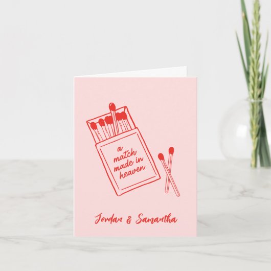 Cartes de remerciement pliées roses pour un mariag (Devant)