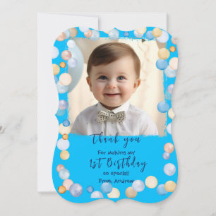 Cartes de remerciement pour 1er anniversaire avec 