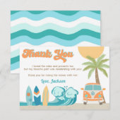 Cartes de remerciement pour anniversaire Surf's up (Devant / Derrière)