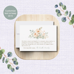 Cartes de remerciement pour baby shower à motif fl