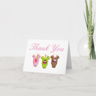 Cartes de remerciement pour Baby Shower avec corde