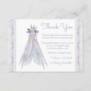 Cartes de remerciement pour Baby Shower Boho Triba