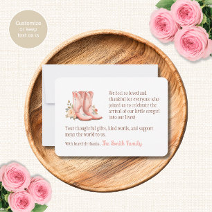 Cartes de remerciement pour Baby Shower Cowgirl Ro