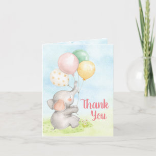 Cartes de remerciement pour Baby Shower Fille Élép