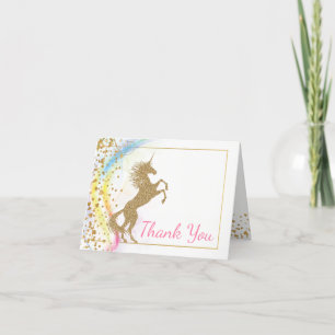 Cartes de remerciement pour Baby Shower Licorne