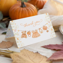 Cartes de remerciement pour Baby Shower Pumpkin Wi