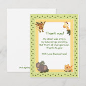 Cartes de remerciement pour Baby Shower sur le thè (Devant / Derrière)