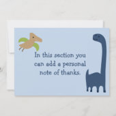 Cartes de Remerciement pour bébé Dino/Dinosaures (Dos)