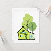 Cartes de remerciement pour clients avec une jolie (Devant/Arrière en situation)