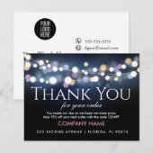 Cartes de remerciement pour commande personnalisée (Devant / Derrière)