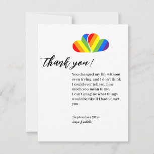 Cartes de remerciement pour couple arc-en-ciel