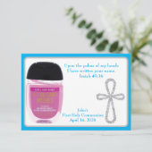 Cartes de remerciement pour désinfectant pour main (Debout devant)