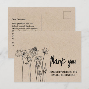 Cartes de remerciement pour entreprise avec fleurs