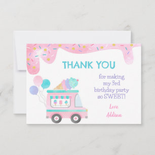 Cartes de remerciement pour fête d'anniversaire av