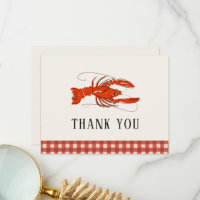 Cartes de remerciement pour fête de crevettes roug