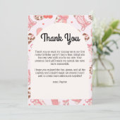 Cartes de remerciement pour filles de premier rodé (Debout devant)