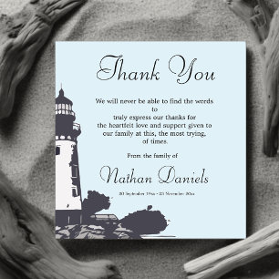 Cartes de remerciement pour funérailles au phare