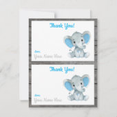 Cartes de remerciement pour garçon éléphant de deu (Devant)
