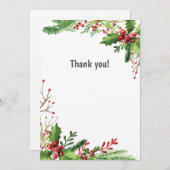 Cartes de remerciement pour gui de Noël Notes de b (Devant / Derrière)