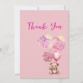 Cartes de remerciement pour hydrangea rose "Nous p (Devant)