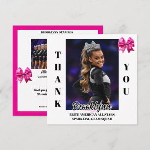 Cartes de remerciement pour l'équipe de cheerleade