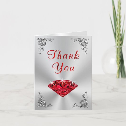 Cartes de remerciement pour les 40 ans de mariage (Devant)