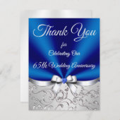 Cartes de remerciement pour les 65 ans de mariage  (Devant / Derrière)