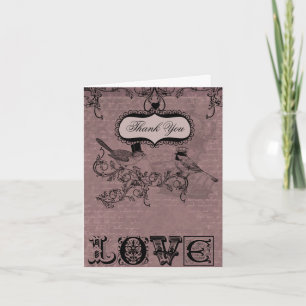 Cartes de remerciement pour oiseaux d'amour de mar