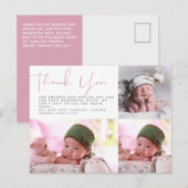 Cartes de remerciement pour photos de nouveau-né m (Devant / Derrière)