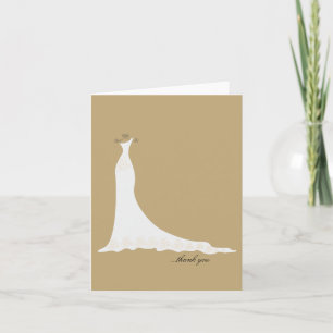 Cartes de remerciement pour robe de mariée {Or}